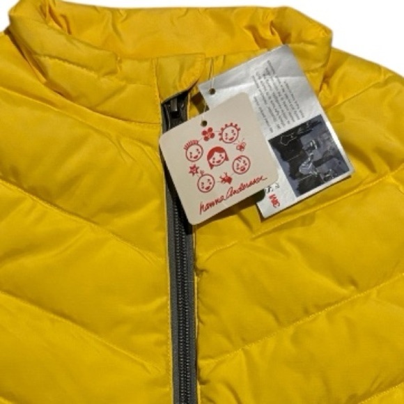 HANNA ANDERSSON NEW GIRLS YELLOW WINTER VEST JACKET FALL TOP SHIRT SIZE 120 6 7 - Picture 3 of 4